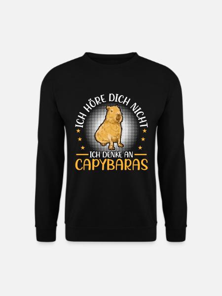 Denke an Capybara Wasserschwein Südamerika - Unisex Pullover - Schwarz