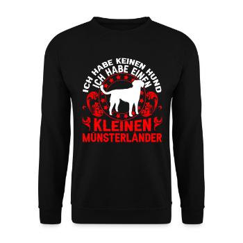 Ich habe einen Kleiner Münsterländer - Unisex Pullover - Schwarz - Vorne - Alina (178cm) & Michal (187cm)