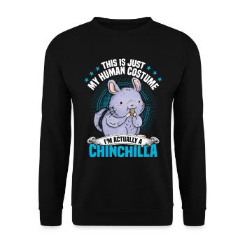 Chinchilla Kostüm Nagetier Wollmaus - Unisex Pullover - Schwarz - Vorne - Alina (178cm) & Michal (187cm)