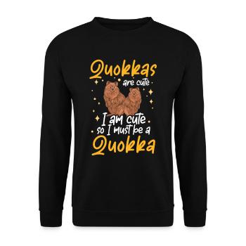 Je suis un Marsupial Quokka Australie - Sweat-shirt Unisexe - noir - Devant - Alina (178cm) & Michal (187cm)