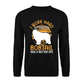 Travailler pour Bobtail Old English Shepherd - Sweat-shirt Unisexe - noir - Devant - Alina (178cm) & Michal (187cm)