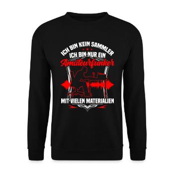 Amateurfunker ist kein Sammler Hobbyfunker - Unisex Pullover - Schwarz - Vorne - Alina (178cm) & Michal (187cm)