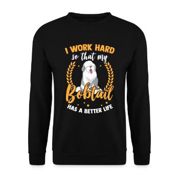 Work for my Bobtail Old English Sheepdog - Unisex Sweatshirt - black - Front - Alina (178cm) & Michal (187cm)