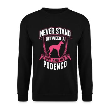 Girl and her Podenco Ibizan Hound - Unisex Sweatshirt - black - Front - Alina (178cm) & Michal (187cm)
