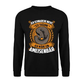 Ich träume von Ameisenbär Ameisenfresser - Unisex Pullover - Schwarz - Vorne - Alina (178cm) & Michal (187cm)