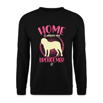 Home is where my Broholmer is - Unisex Sweatshirt - black - Front - Alina (178cm) & Michal (187cm)