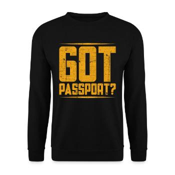 Grenzschutz Zoll Got Passport? - Unisex Pullover - Schwarz - Vorne - Alina (178cm) & Michal (187cm)