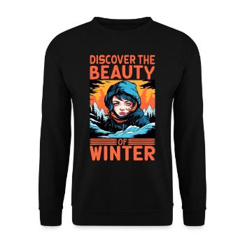 Discover the Beauty of Winter Skier Quote - Unisex Sweatshirt - black - Front - Alina (178cm) & Michal (187cm)