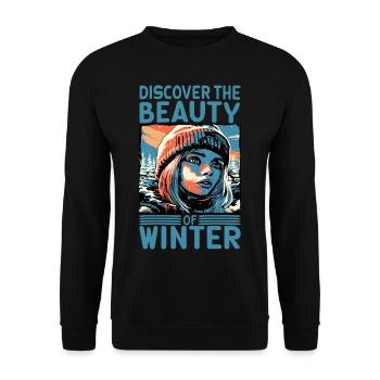 Découvrez la beauté de la citation de skieur d’hiver - Sweat-shirt Unisexe - noir - Devant - Alina (178cm) & Michal (187cm)