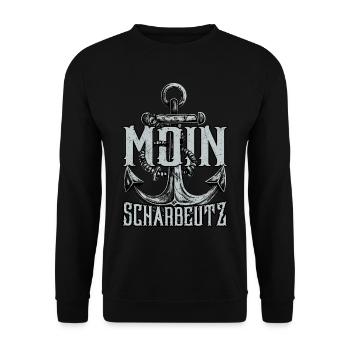 Moin Scharbeutz - Unisex Pullover - Schwarz - Vorne - Alina (178cm) & Michal (187cm)