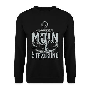 Moin Stralsung - Unisex Pullover - Schwarz - Vorne - Alina (178cm) & Michal (187cm)