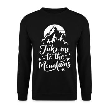 Take me to the Mountains Mountains Hiking Climbing - Unisex Sweatshirt - black - Front - Alina (178cm) & Michal (187cm)