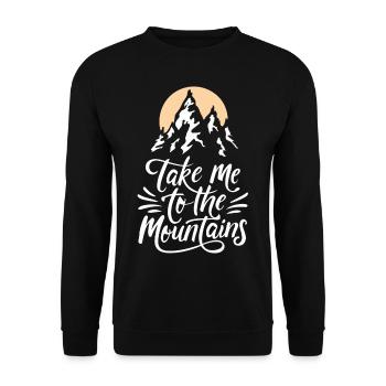Take me to the Mountains Mountains Hiking Climbing - Unisex Sweatshirt - black - Front - Alina (178cm) & Michal (187cm)