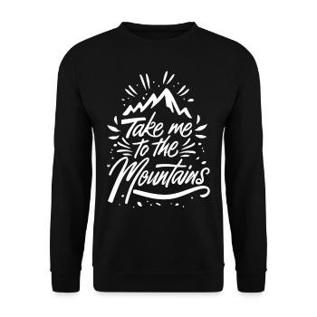 Take me to the Mountains Mountains Hiking Climbing - Unisex Sweatshirt - black - Front - Alina (178cm) & Michal (187cm)