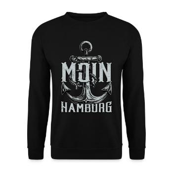 Moin Hamburg - Unisex Pullover - Schwarz - Vorne - Alina (178cm) & Michal (187cm)