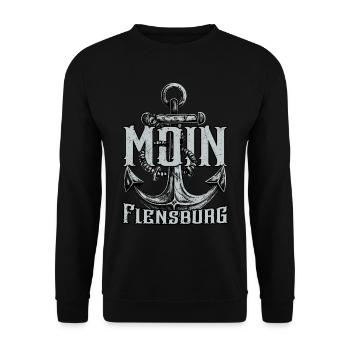 Moin Flensburg - Unisex Pullover - Schwarz - Vorne - Alina (178cm) & Michal (187cm)
