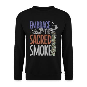 Smudging Embrace The Sacred Smoke - Unisex Pullover - Schwarz - Vorne - Alina (178cm) & Michal (187cm)