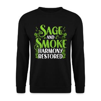 Ausräuchern L’harmonie de la sauge et de la fumée restaurée - Sweat-shirt Unisexe - noir - Devant - Alina (178cm) & Michal (187cm)