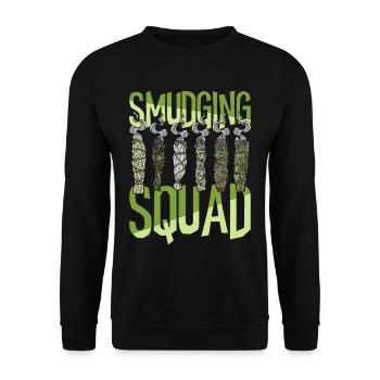 Smudging Apartment Fumigation Smudging Squad - Unisex Sweatshirt - black - Front - Alina (178cm) & Michal (187cm)