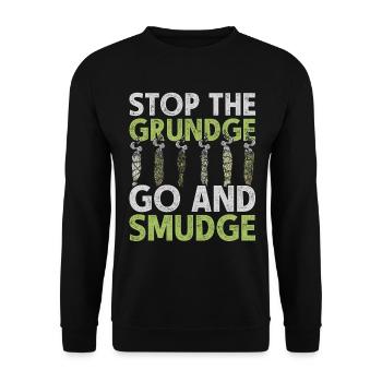 Fumigation Stop The Grundge Go And Smudge - Unisex Sweatshirt - black - Front - Alina (178cm) & Michal (187cm)