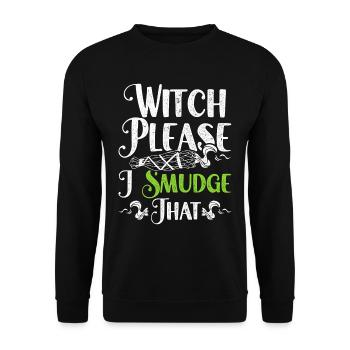 Fumigation Witch Please I Smudge That - Unisex Sweatshirt - black - Front - Alina (178cm) & Michal (187cm)