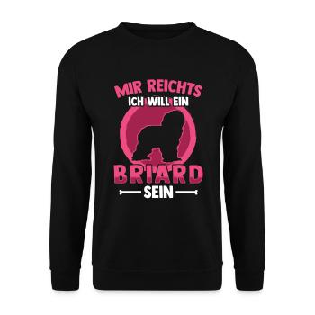 Ich will ein Briard sein Berger de Brie - Unisex Pullover - Schwarz - Vorne - Alina (178cm) & Michal (187cm)