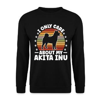Just think of Akita Inu, Japanese Akita Inu - Unisex Sweatshirt - black - Front - Alina (178cm) & Michal (187cm)
