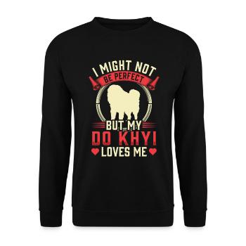 Do Khyi m’aime Dogue allemand tibétain - Sweat-shirt Unisexe - noir - Devant - Alina (178cm) & Michal (187cm)