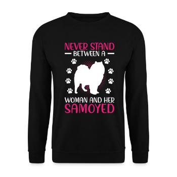 Woman and her Samoyed Samoyed Spitz - Unisex Sweatshirt - black - Front - Alina (178cm) & Michal (187cm)