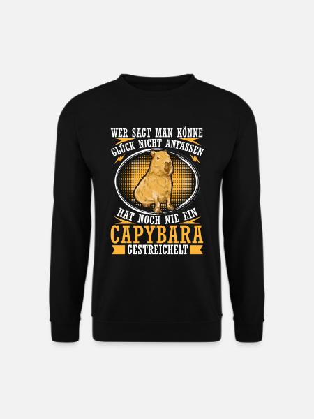 Capybara streicheln Wasserschwein Südamerika - Unisex Pullover - Schwarz