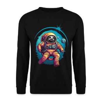Faultier Astronaut Weltraum Raumfahrt Geschenk - Unisex Pullover - Schwarz - Vorne - Alina (178cm) & Michal (187cm)