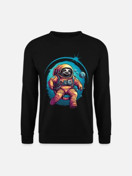 Sloth Astronaut Space Space Gift - Unisex Sweatshirt - black