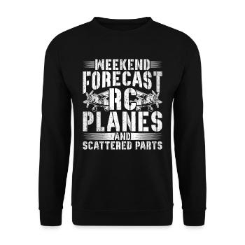 Maquette d’avion - Sweat-shirt Unisexe - noir - Devant - Alina (178cm) & Michal (187cm)