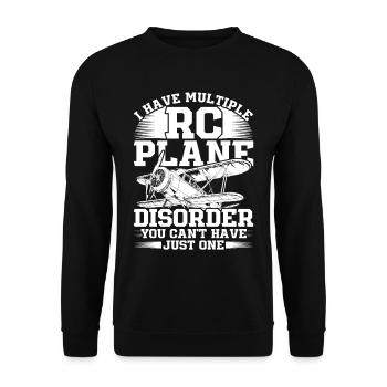 Model Airplane Model Airplane - Unisex Sweatshirt - black - Front - Alina (178cm) & Michal (187cm)