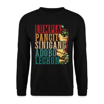 Lumpia Pancit Sinigang Adobo Lechon - Unisex Pullover - Schwarz - Vorne - Alina (178cm) & Michal (187cm)