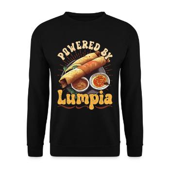 Powered By Lumpia - Unisex Pullover - Schwarz - Vorne - Alina (178cm) & Michal (187cm)