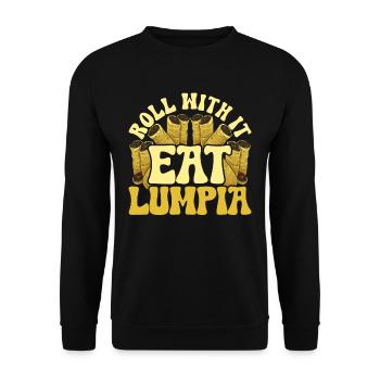Lumpia Roll With It Eat Lumpia - Unisex Sweatshirt - black - Front - Alina (178cm) & Michal (187cm)