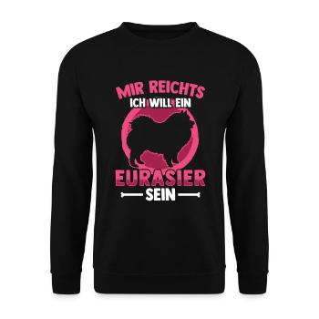 Will ein Eurasier sein Eurasian Spitz - Unisex Pullover - Schwarz - Vorne - Alina (178cm) & Michal (187cm)