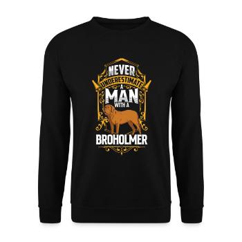 L’homme avec Broholmer sous-estime Broholmer - Sweat-shirt Unisexe - noir - Devant - Alina (178cm) & Michal (187cm)