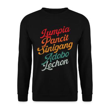 Lumpia Pancit Sinigang Adobo Lechon - Unisex Pullover - Schwarz - Vorne - Alina (178cm) & Michal (187cm)