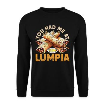 Tu m’as eu à Lumpia - Sweat-shirt Unisexe - noir - Devant - Alina (178cm) & Michal (187cm)
