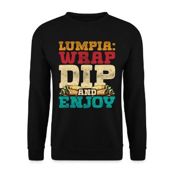 Lumpia Wrap Trempette Et Dégustez - Sweat-shirt Unisexe - noir - Devant - Alina (178cm) & Michal (187cm)