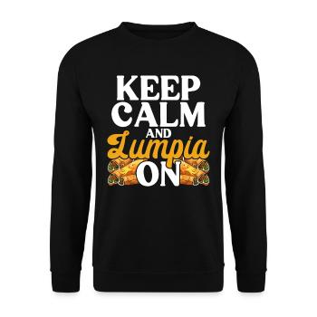 Gardez votre calme et Lumpia - Sweat-shirt Unisexe - noir - Devant - Alina (178cm) & Michal (187cm)