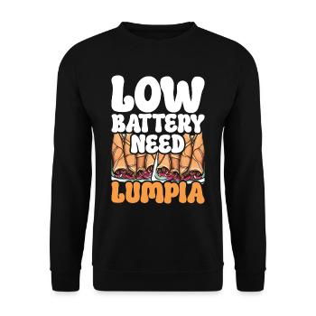 Low Battery need Lumpia - Unisex Pullover - Schwarz - Vorne - Alina (178cm) & Michal (187cm)