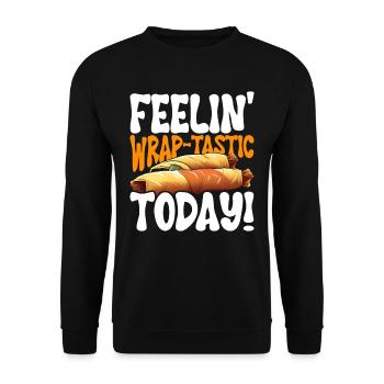 Lumpia Feelin' Wrap-tastic Today! - Unisex Pullover - Schwarz - Vorne - Alina (178cm) & Michal (187cm)