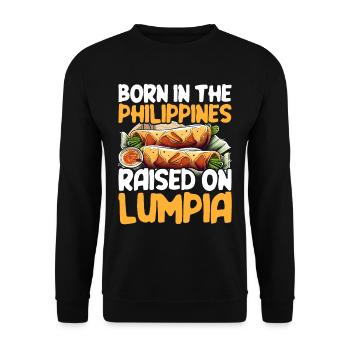 Born In The Philippines Raised On Lumpia - Unisex Pullover - Schwarz - Vorne - Alina (178cm) & Michal (187cm)