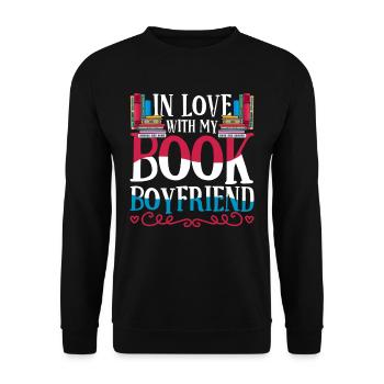 Reading Book Lover In Love With My Book Boyfriend - Unisex Sweatshirt - black - Front - Alina (178cm) & Michal (187cm)