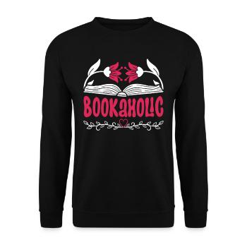 Reading Books Book Lover Bookaholic - Unisex Sweatshirt - black - Front - Alina (178cm) & Michal (187cm)