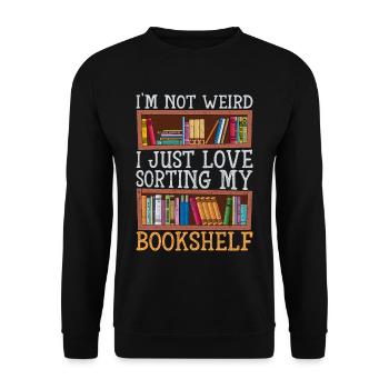 Lire des livres Amoureux des livres Trier ma bibliothèque - Sweat-shirt Unisexe - noir - Devant - Alina (178cm) & Michal (187cm)