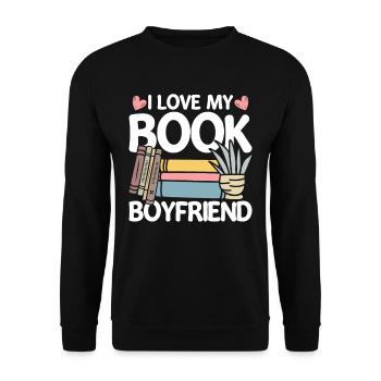 Reading Book Lover I Love My Book Boyfriend - Unisex Sweatshirt - black - Front - Alina (178cm) & Michal (187cm)